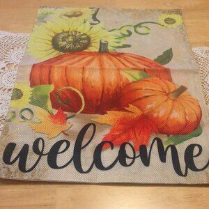 Autumn / Fall / Thanksgiving welcome garden flag,  new item